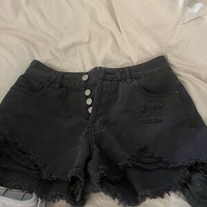 PacSun Black Distressed Jean Shorts